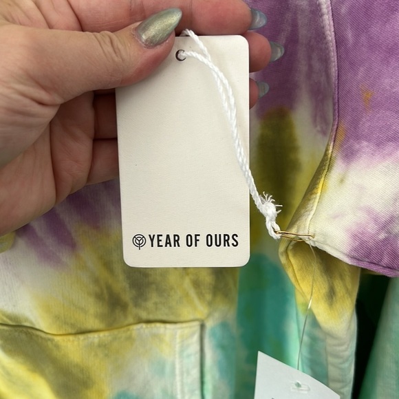 Year of Ours Boyfriend Rainbow Tie Dye Sweatshirt Size XS - Picture 6 of 8